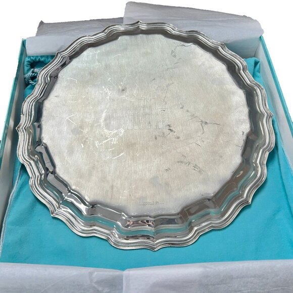 Vintage Tiffany & Co. Handcrafted Pewter Tray/Platter - with Tiffany Bag + Box - Picture 2 of 6